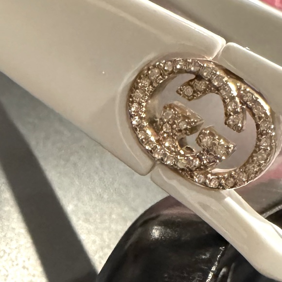 Authentic NEW Gucci GG2954 White Logo Optical Glasses with Rhinestone GG Detail - Picture 8 of 9